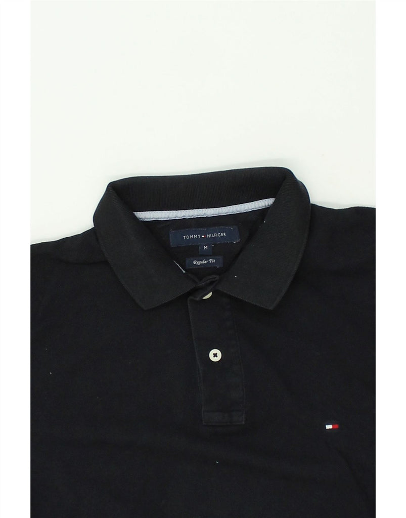 TOMMY HILFIGER Mens Regular Fit Polo Shirt Medium Black Cotton | Vintage Tommy Hilfiger | Thrift | Second-Hand Tommy Hilfiger | Used Clothing | Messina Hembry 