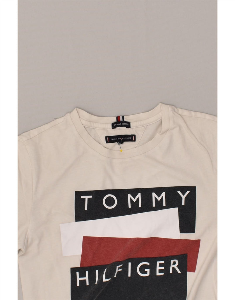 TOMMY HILFIGER Boys Graphic T-Shirt Top 11-12 Years White Cotton | Vintage Tommy Hilfiger | Thrift | Second-Hand Tommy Hilfiger | Used Clothing | Messina Hembry 