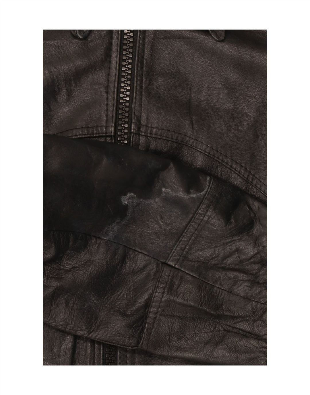 Vintage Womens Bomber Leather Jacket IT 50 XL Black Leather