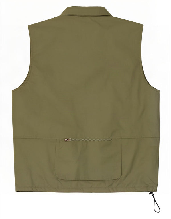 Jintao Mens Utility Gilet UK 44 2XL Khaki Cotton