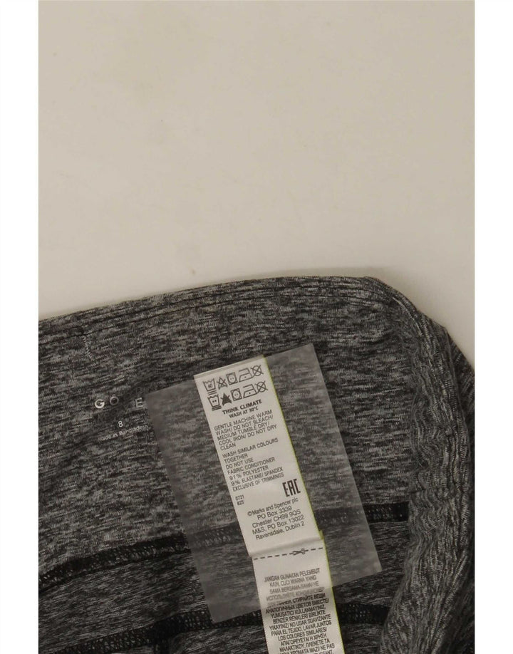 Marks & Spencer Womens Leggings UK 8 Small Grey Colourblock Polyester