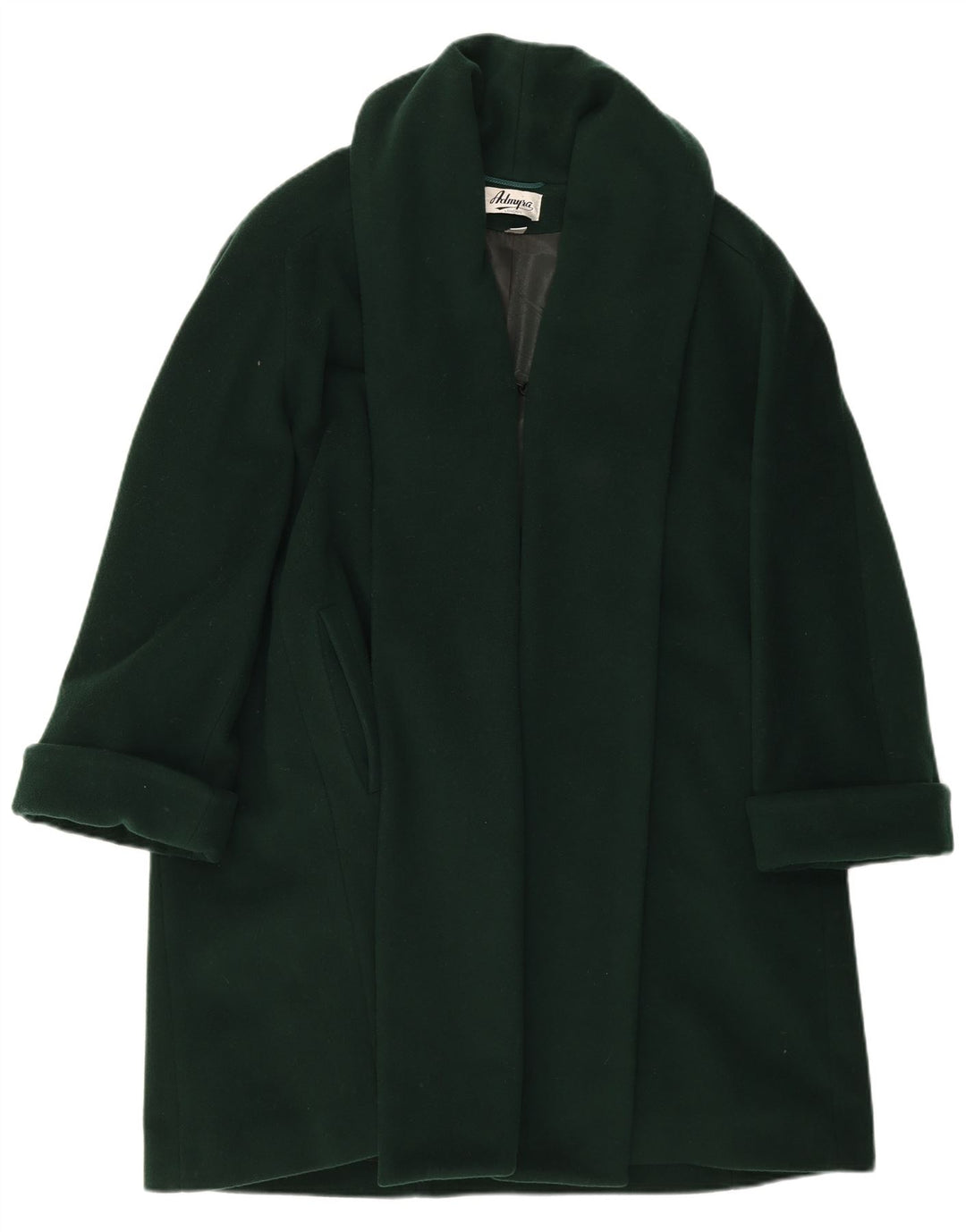 ADMYRA Womens Oversized Overcoat UK 10 Small Green Wool