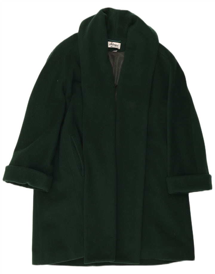 ADMYRA Womens Oversized Overcoat UK 10 Small Green Wool