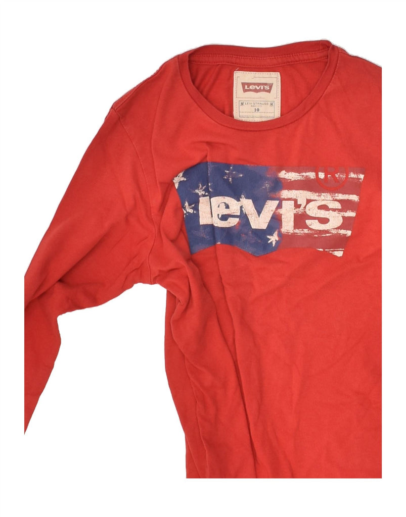 LEVI'S Boys Graphic Top Long Sleeve 9-10 Years Red Cotton | Vintage Levi's | Thrift | Second-Hand Levi's | Used Clothing | Messina Hembry 