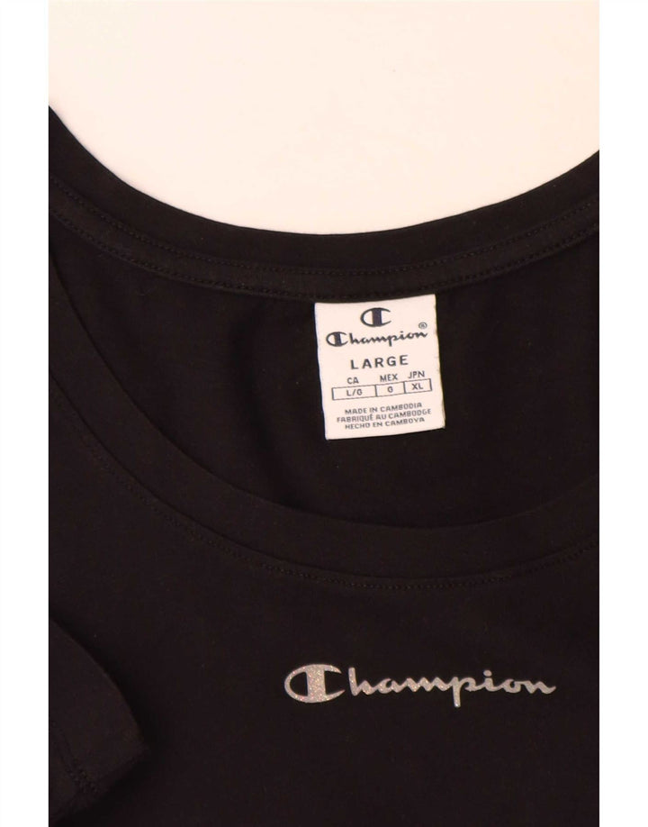 Champion Mens T-Shirt Top Large Black