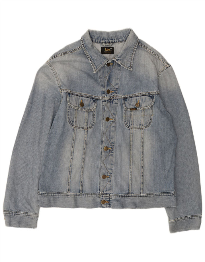 LEE Mens Denim Jacket UK 44 2XL Blue Cotton