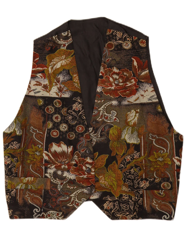Vintage Womens Waistcoat UK 22 3XL Multicoloured Floral