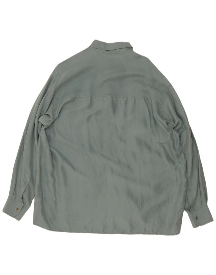 Vintage Mens Shirt XL Green Silk