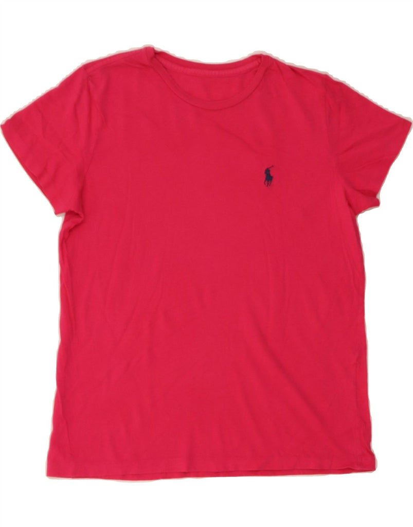 RALPH LAUREN Womens T-Shirt Top UK 12 Medium Pink Vintage Ralph Lauren and Second-Hand Ralph Lauren from Messina Hembry 
