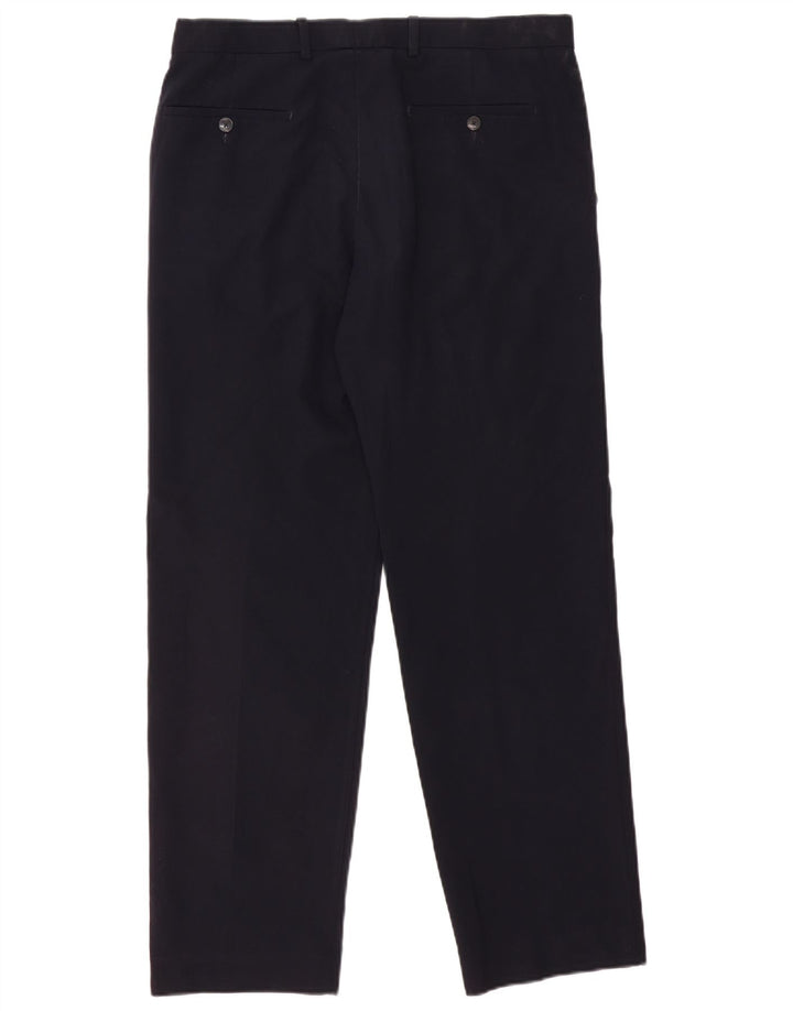 Marks & Spencer Mens Straight Regular Suit Trousers W34 L31 Navy Blue
