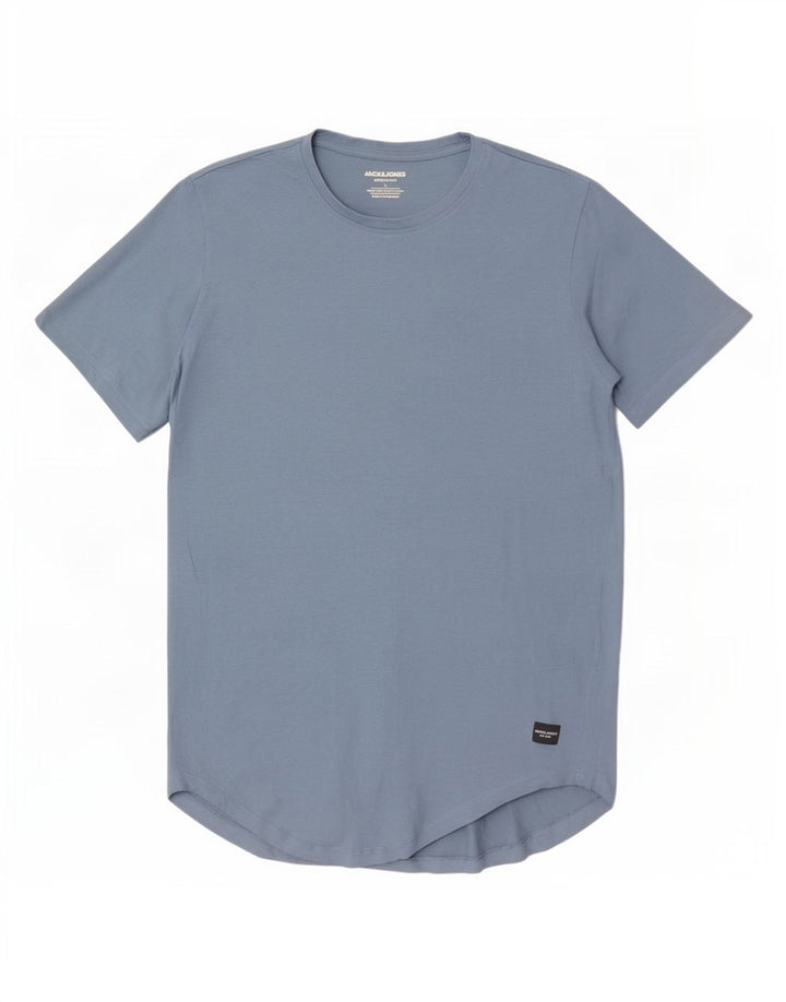 Jack & Jones Mens T-Shirt Top Large Blue Cotton
