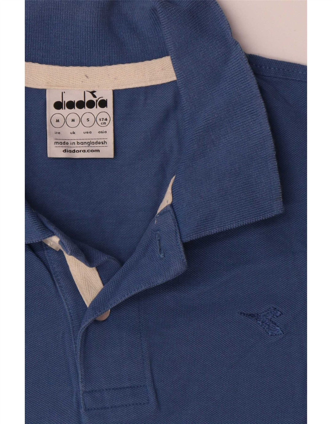 Diadora Mens Polo Shirt Medium Blue Cotton