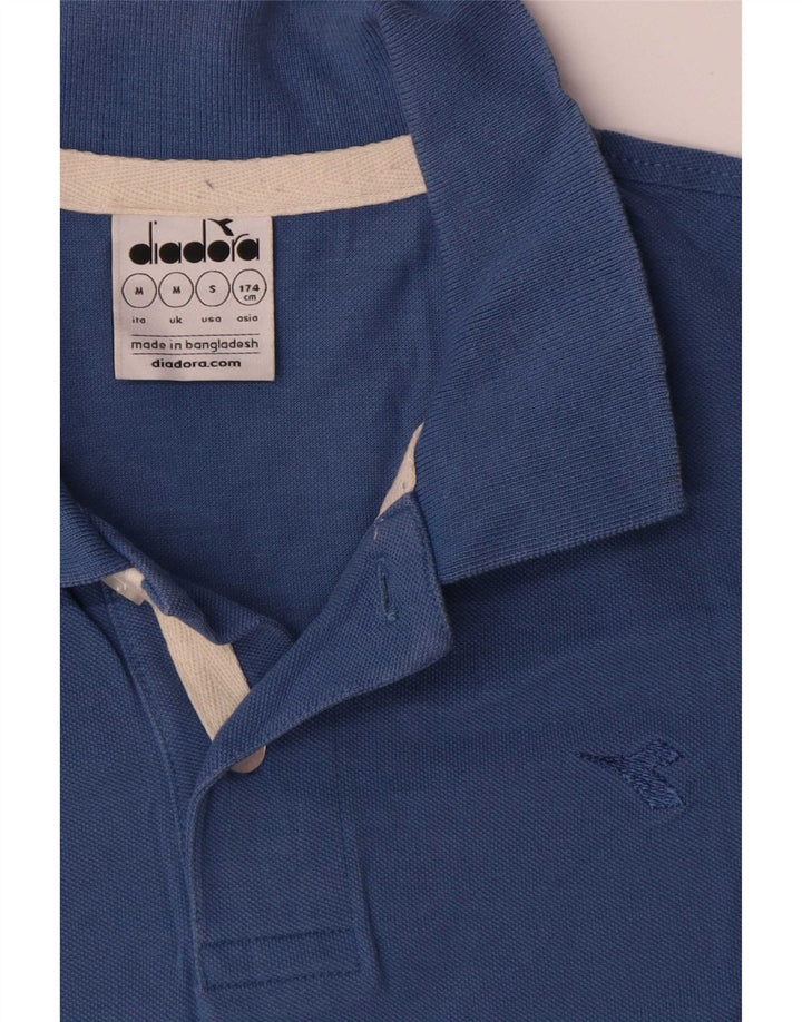 Diadora Mens Polo Shirt Medium Blue Cotton