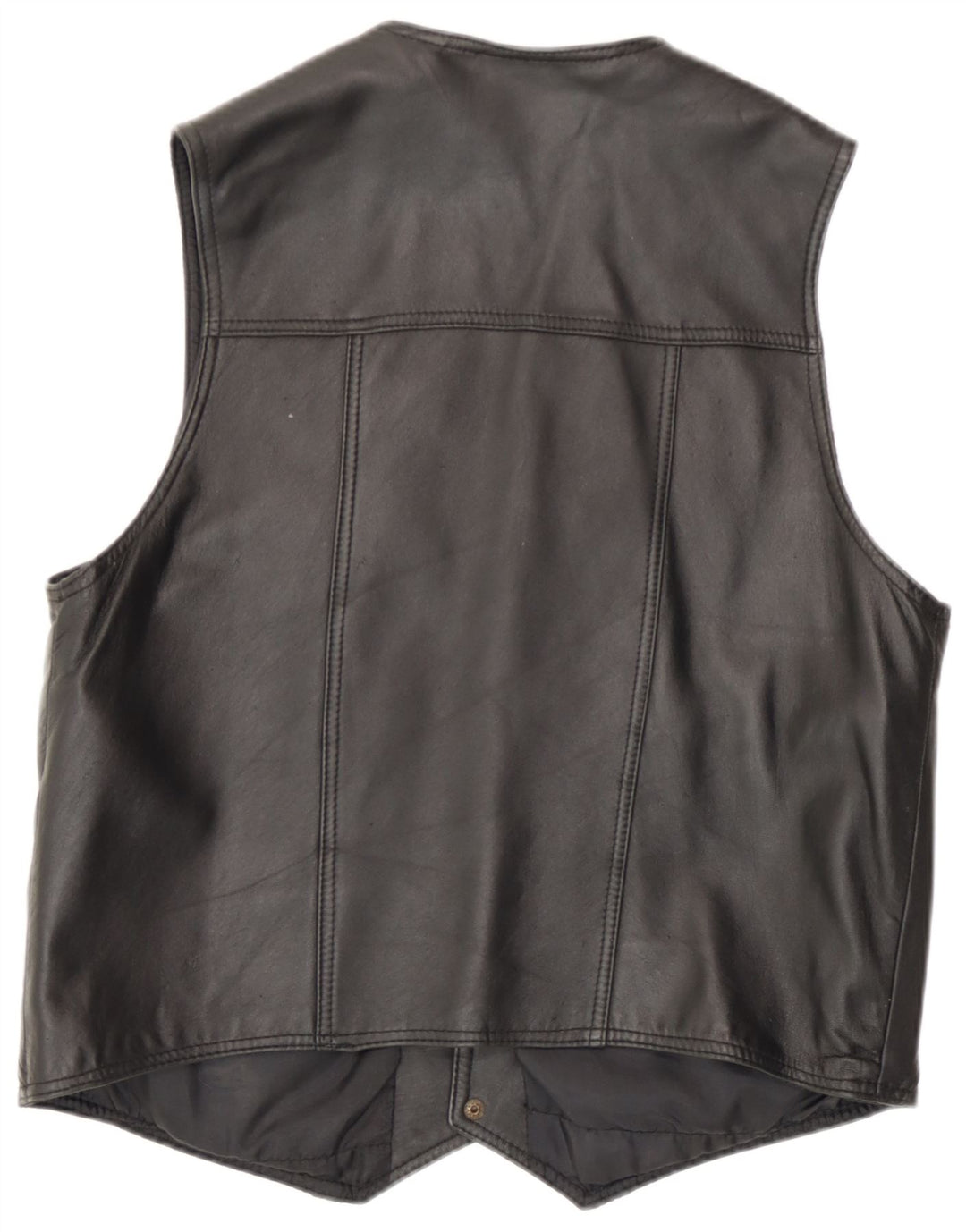 Mondi Mens Leather Waistcoat UK 36 Small Black