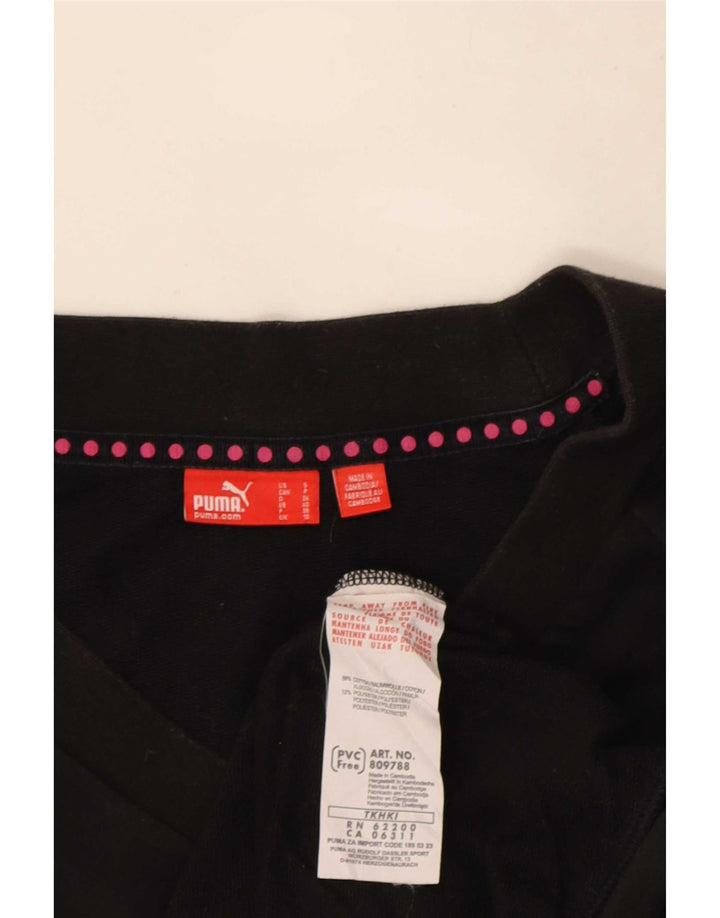 Puma Womens Oversized Sweatshirt Jumper UK 10 Small Black Cotton