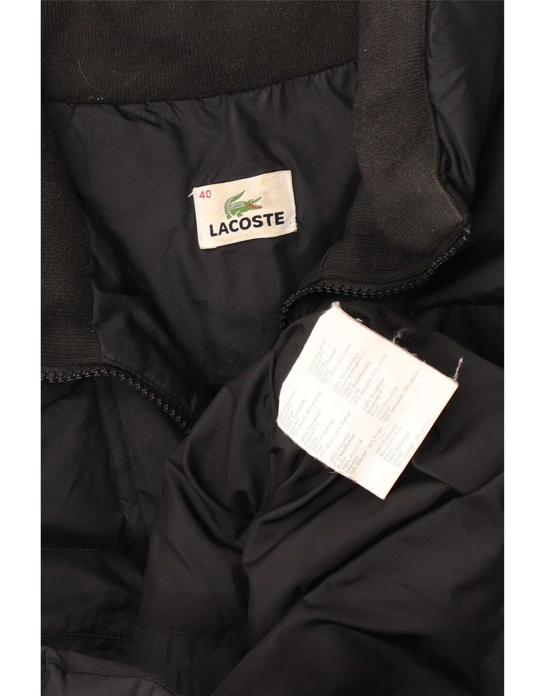 Lacoste Womens Padded Jacket Size 40 Medium Black Polyamide