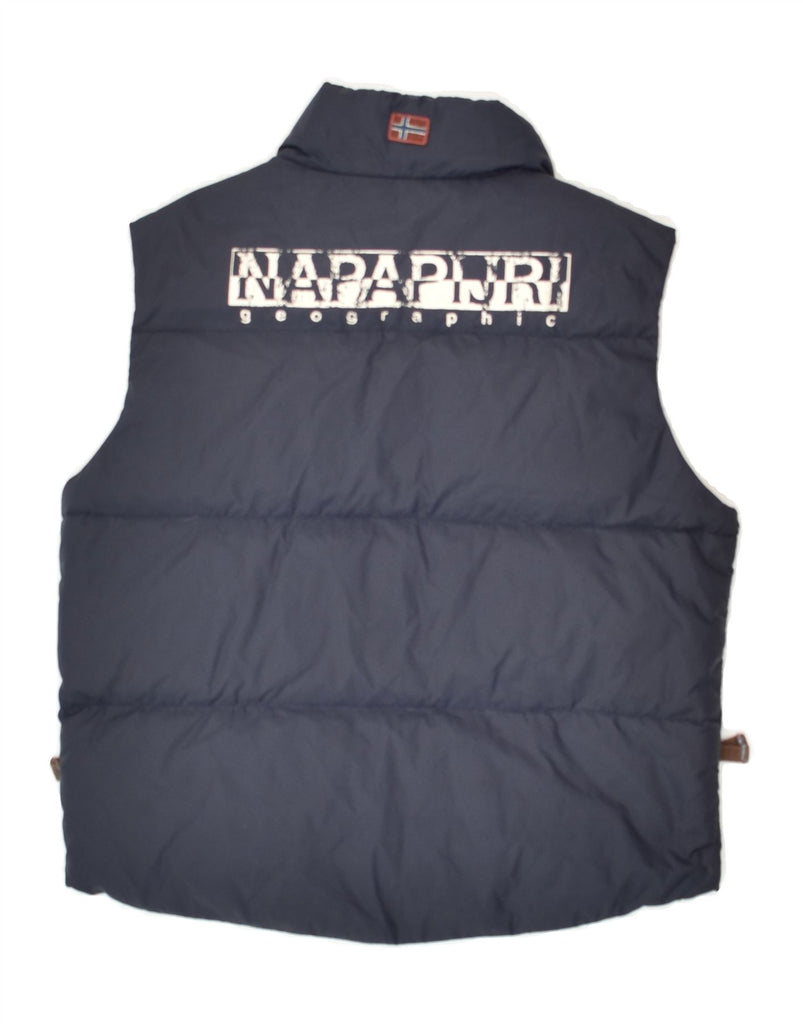 NAPAPIJRI Boys Graphic Reversible Padded Gilet 3-4 Years Navy Blue Nylon | Vintage Napapijri | Thrift | Second-Hand Napapijri | Used Clothing | Messina Hembry 