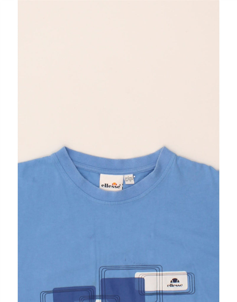 ELLESSE Mens Graphic T-Shirt Top Large Blue Cotton Vintage Ellesse and Second-Hand Ellesse from Messina Hembry 