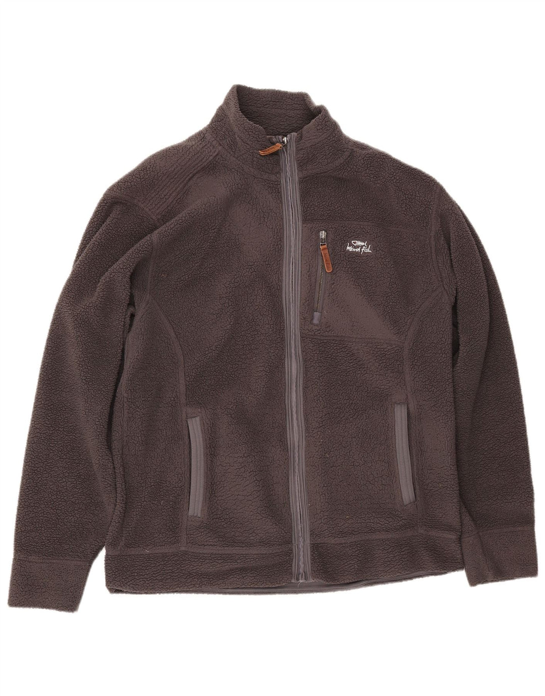 WEIRD FISH Mens Fleece Jacket UK 40 Large Grey Polyester