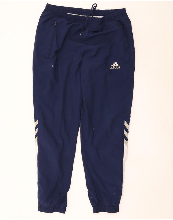 Adidas Mens Tracksuit Trousers Joggers UK 42/44 Large Navy Blue Colourblock