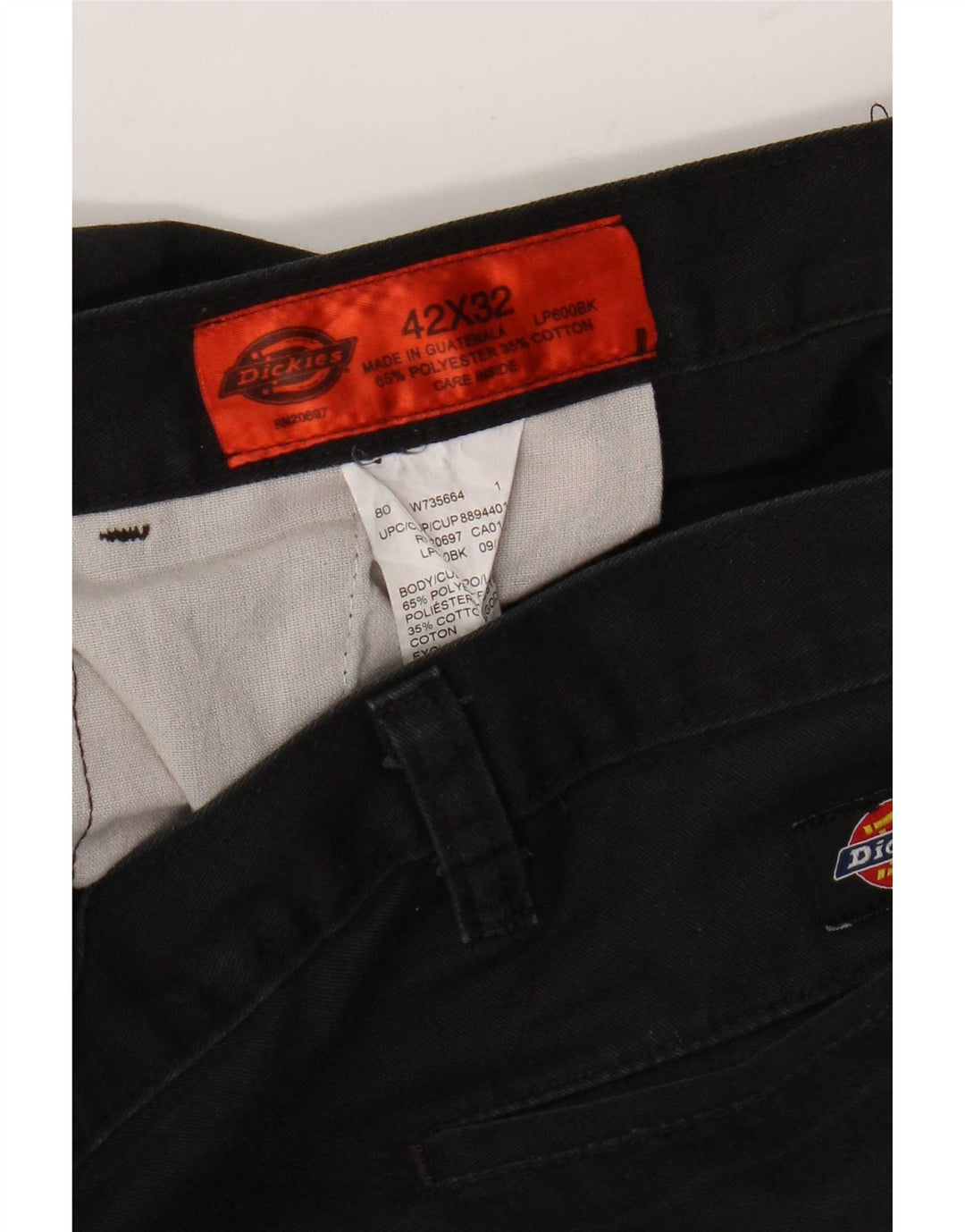 Dickies Mens Straight Cargo Trousers W42 L32 Black Polyester
