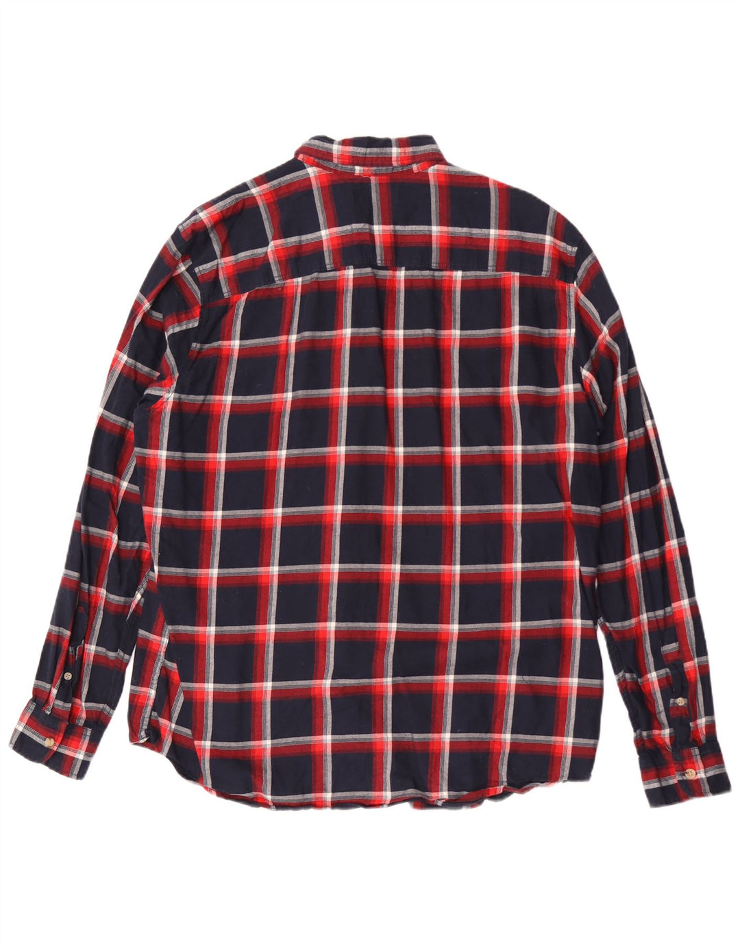 Jack & Jones Mens Flannel Shirt XL Navy Blue Check Cotton