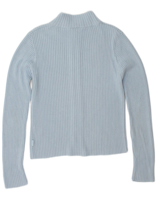 TOM TAILOR Womens Crop Cardigan Sweater UK 12 Medium Blue