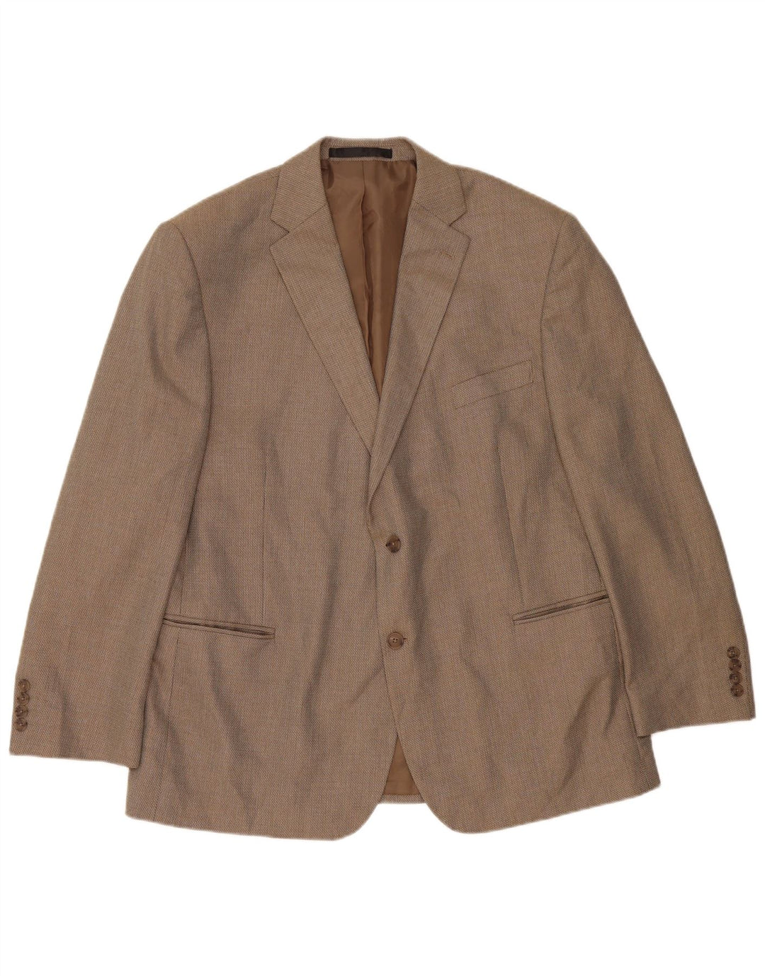 Marks & Spencer Mens 2 Button Blazer Jacket UK 46 XL Beige Polyester
