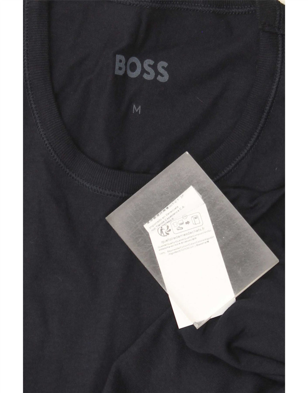 Hugo Boss Mens T-Shirt Top Medium Navy Blue Cotton