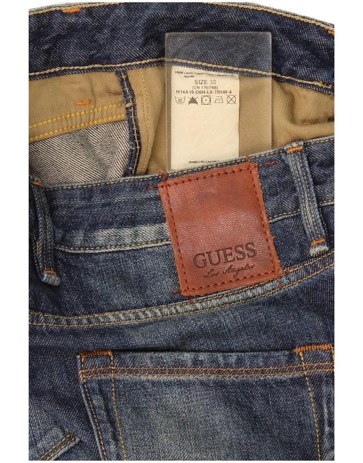 Guess Womens Straight Jeans W30 L33 Navy Blue Cotton