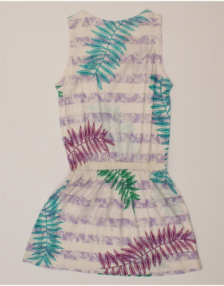 BELFE & BELFE Womens Abstract Pattern Drop Waist Dress UK 14 Medium White Vintage Belfe & Belfe and Second-Hand Belfe & Belfe from Messina Hembry 