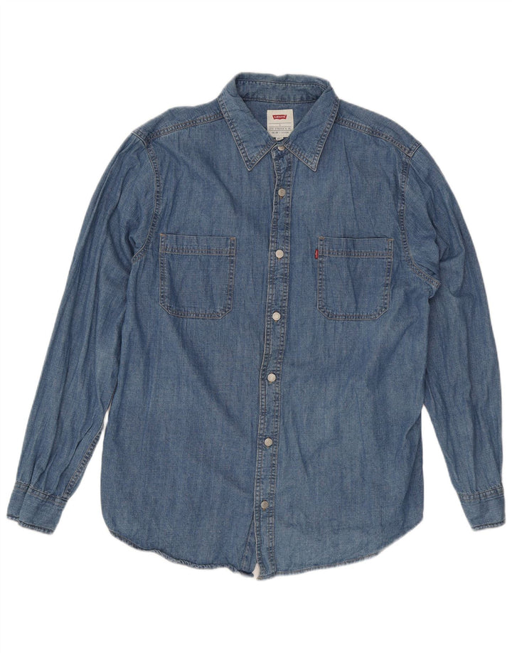 Levi's Mens Denim Shirt Large Blue Cotton