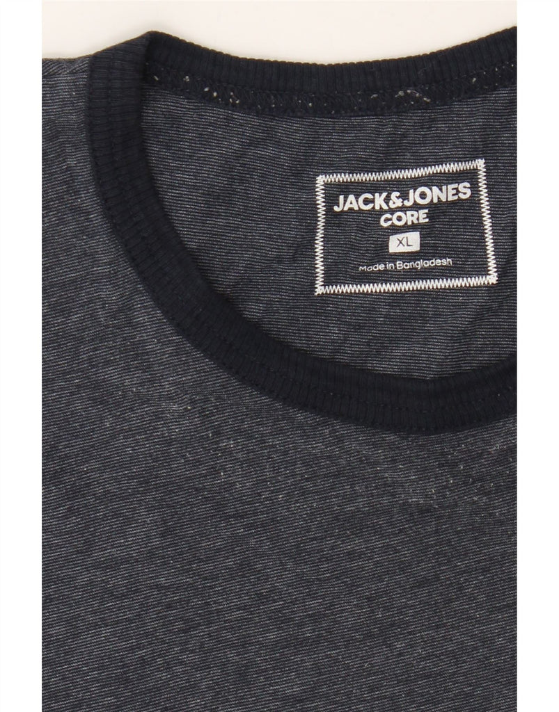 JACK & JONES Mens Core Graphic T-Shirt Top XL Grey Colourblock Cotton Vintage Jack & Jones and Second-Hand Jack & Jones from Messina Hembry 