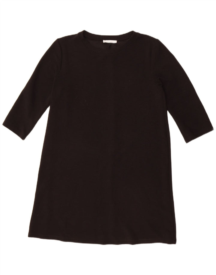 Zara Womens 3/4 Sleeve Shift Dress UK 14 Large Black