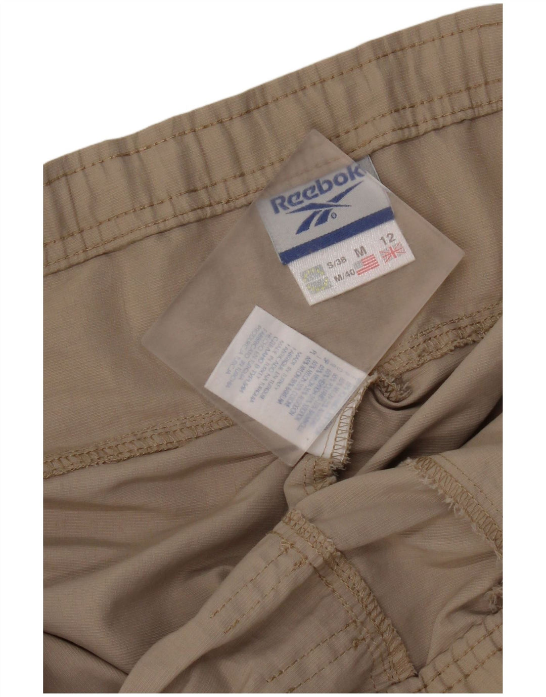 Reebok Womens Cargo Tracksuit Trousers UK 12 Medium Beige Nylon