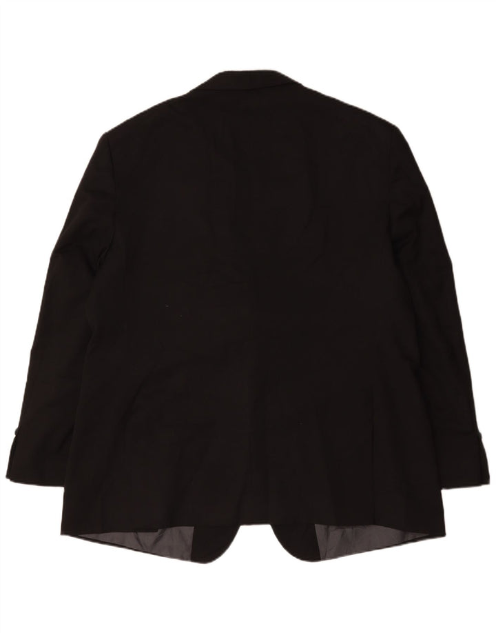 Marks & Spencer Mens 2 Button Blazer Jacket UK 48 2XL Black Polyester