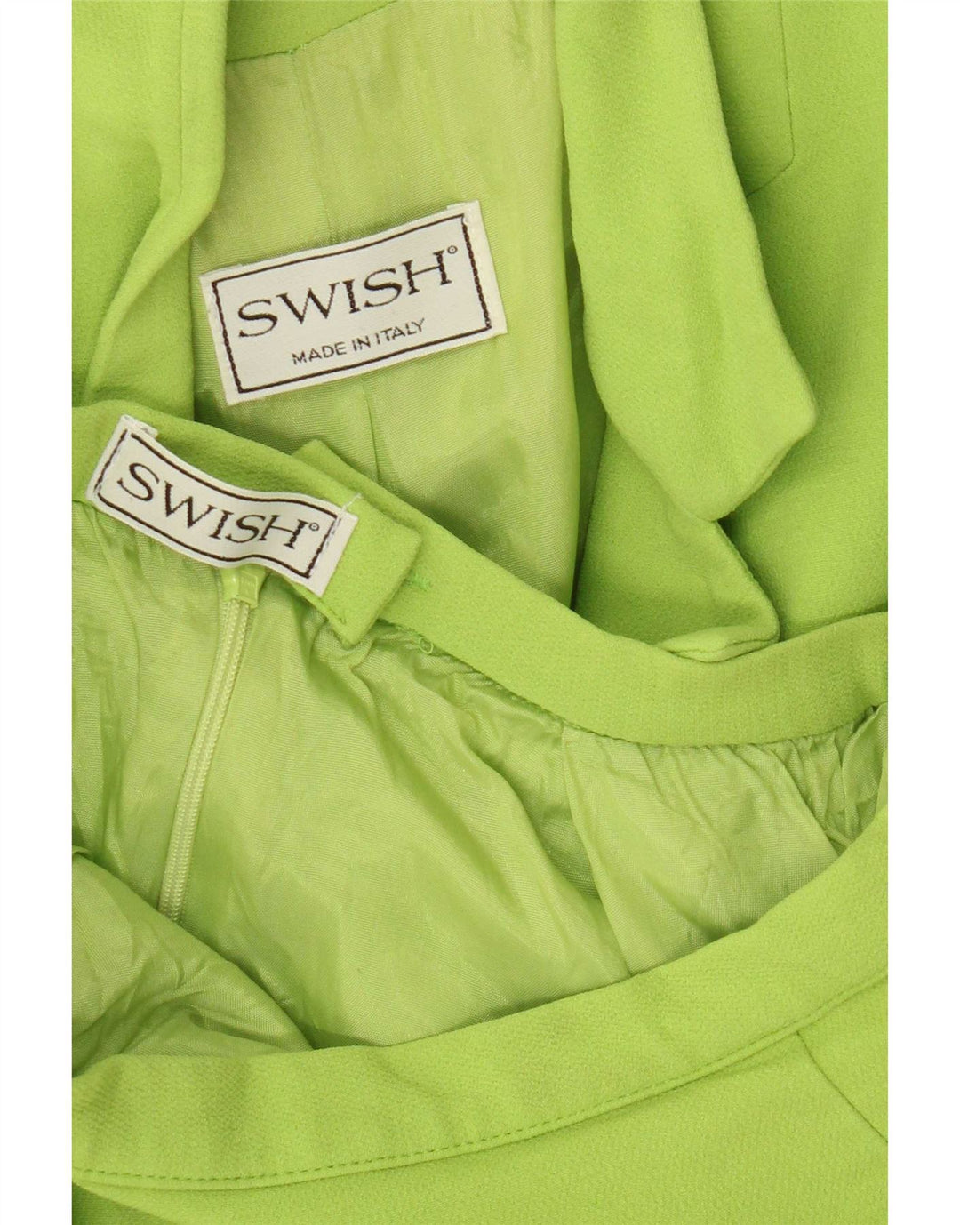 Swish Womens 4 Button 2 Piece Skirt Set UK 8 Small W24 Green