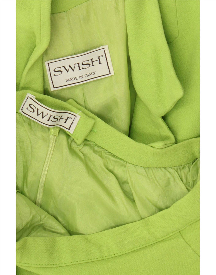 Swish Womens 4 Button 2 Piece Skirt Set UK 8 Small W24 Green