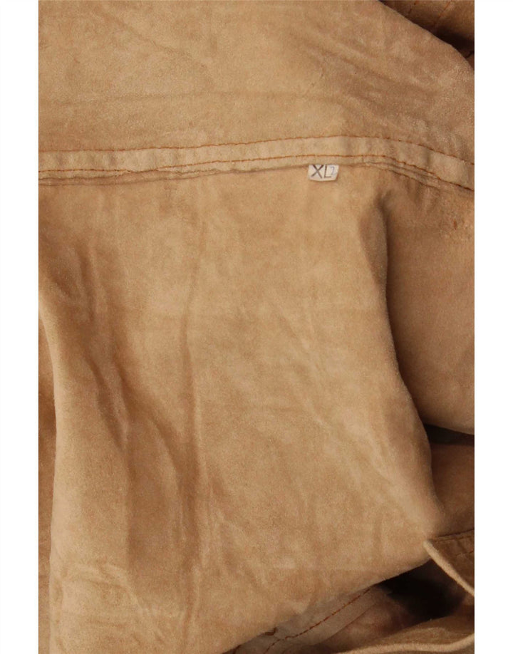 Vintage Womens Suede Jacket UK 18 XL Beige