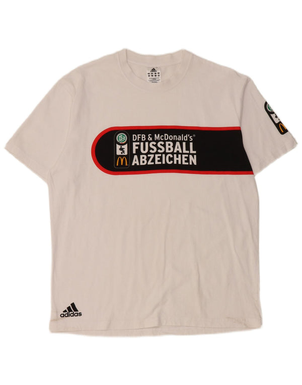 Adidas Mens Graphic T-Shirt Top Large White Colourblock Cotton