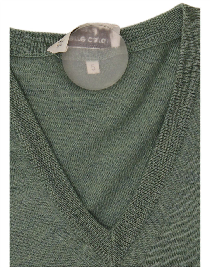 Pierre Cardin Mens V-Neck Jumper Sweater Medium Green