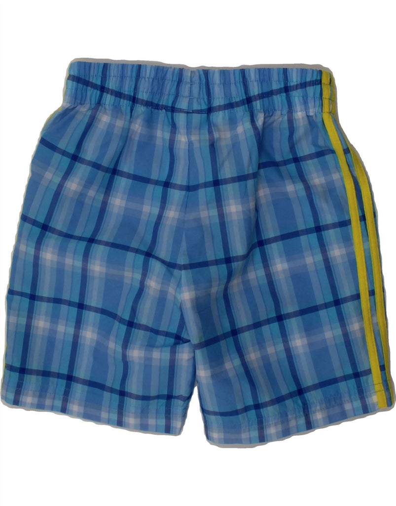ADIDAS Boys Sport Shorts 3-4 Years Blue Plaid Polyester Vintage Adidas and Second-Hand Adidas from Messina Hembry 