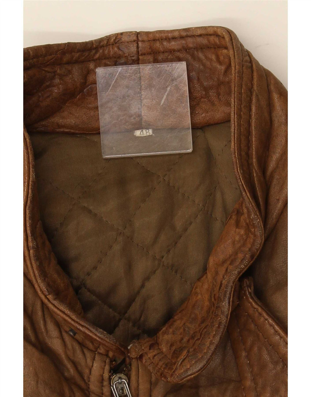 Vintage Mens Leather Jacket IT 48 Medium Brown