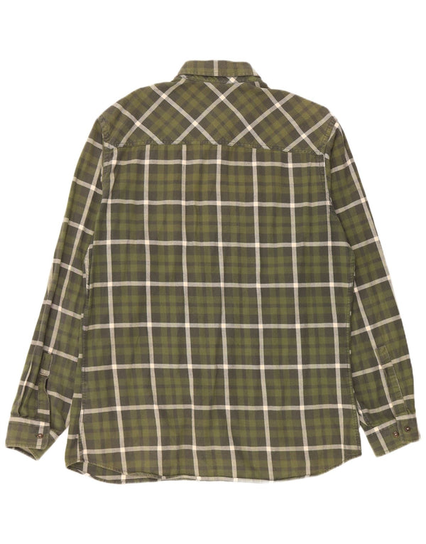 Marlboro Classics Mens Flannel Shirt XL Green Check Cotton
