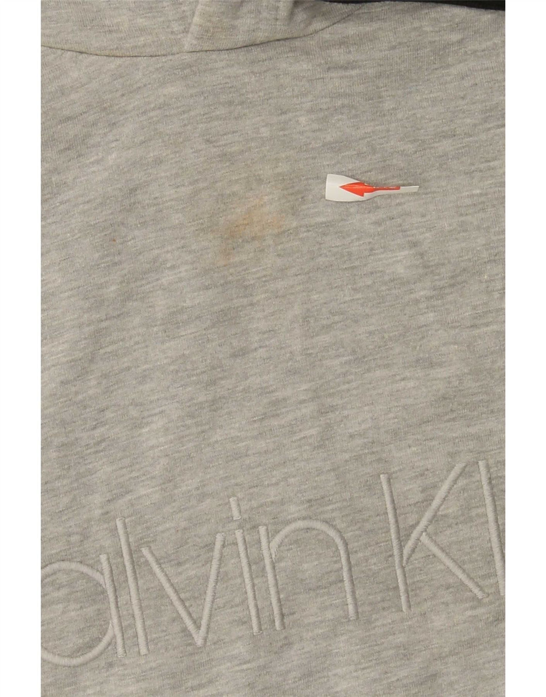 Calvin Klein Mens Graphic Hoodie Jumper Medium Grey Flecked Cotton
