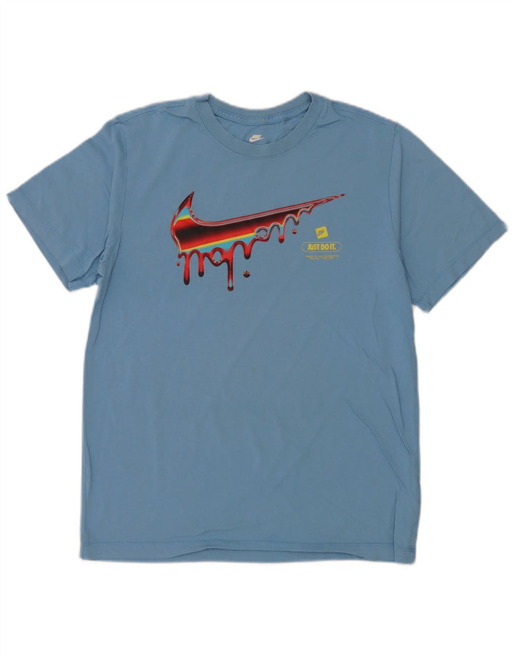 Nike Mens Graphic T-Shirt Top Medium Blue Cotton