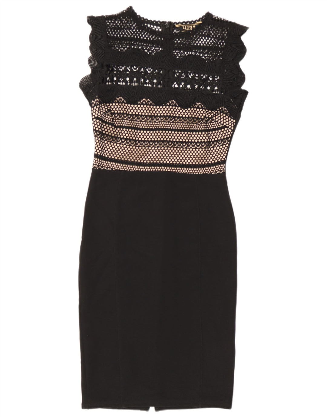 Lipsy Womens Sleeveless Sheath Dress UK 8 Small  Black Polyester