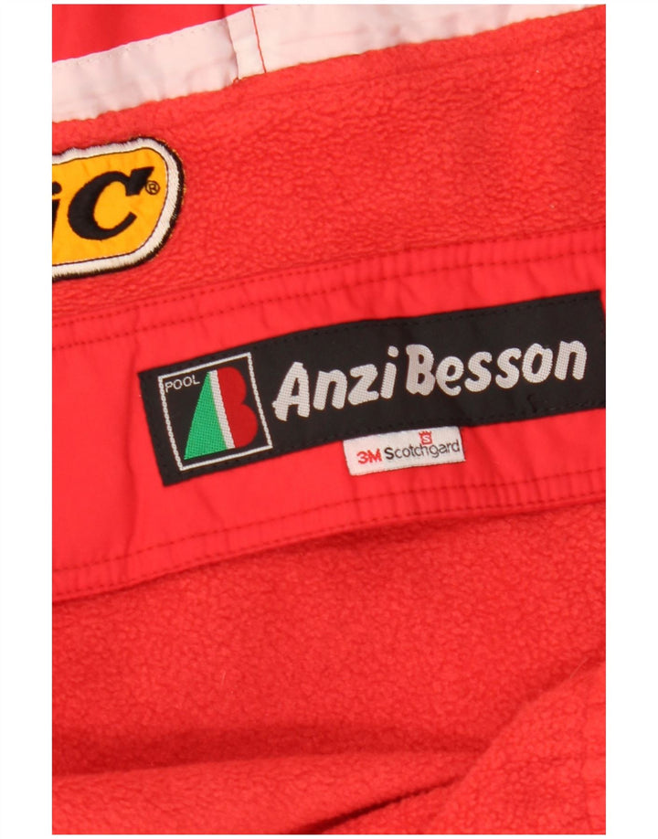 Anzi Besson Mens Loose Fit Graphic Fleece Jumper IT 50 Medium Red