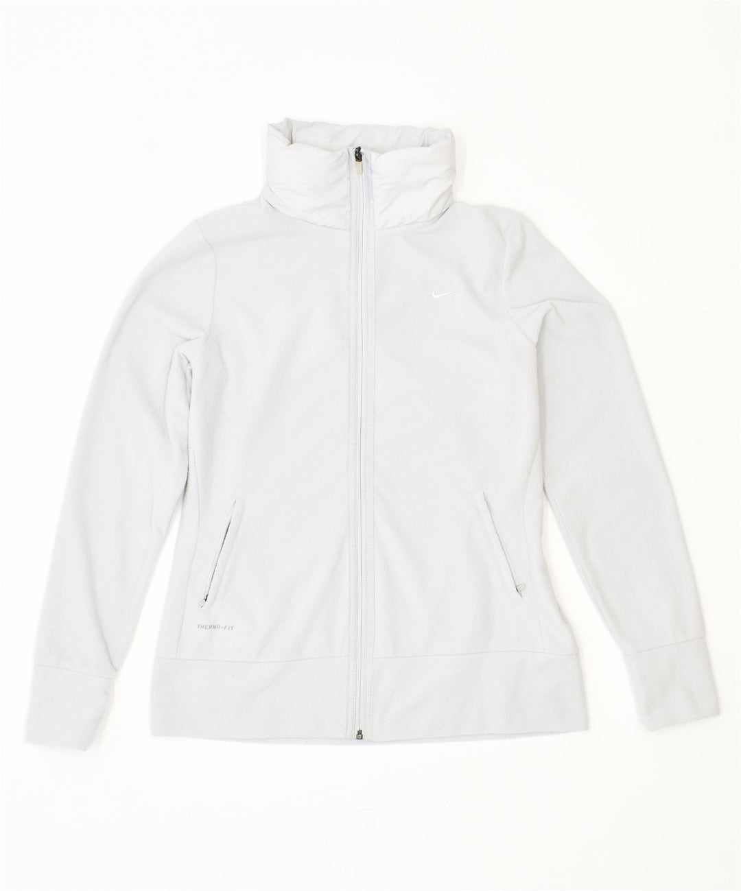 NIKE Womens Therma Fit Fleece Jacket UK 14 Large Grey Polyester