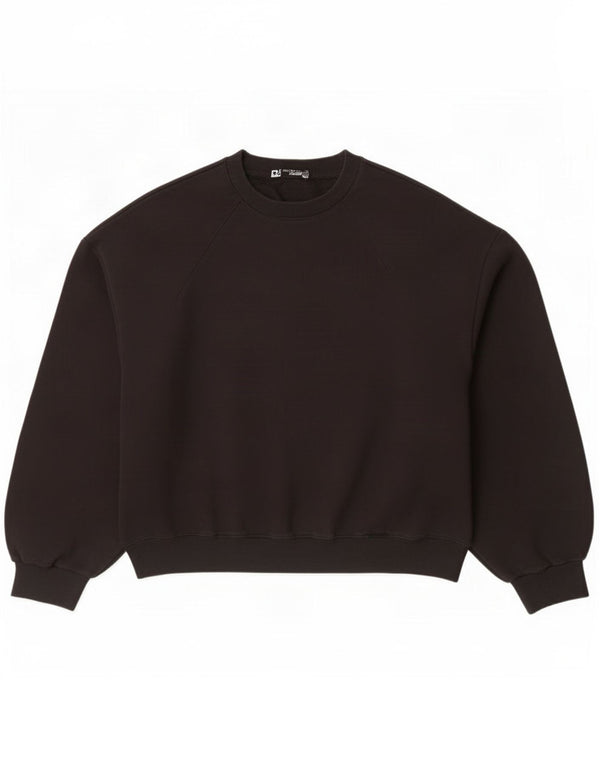 Zara Womens Oversized Sweatshirt Jumper UK 16 Large Black Cotton
